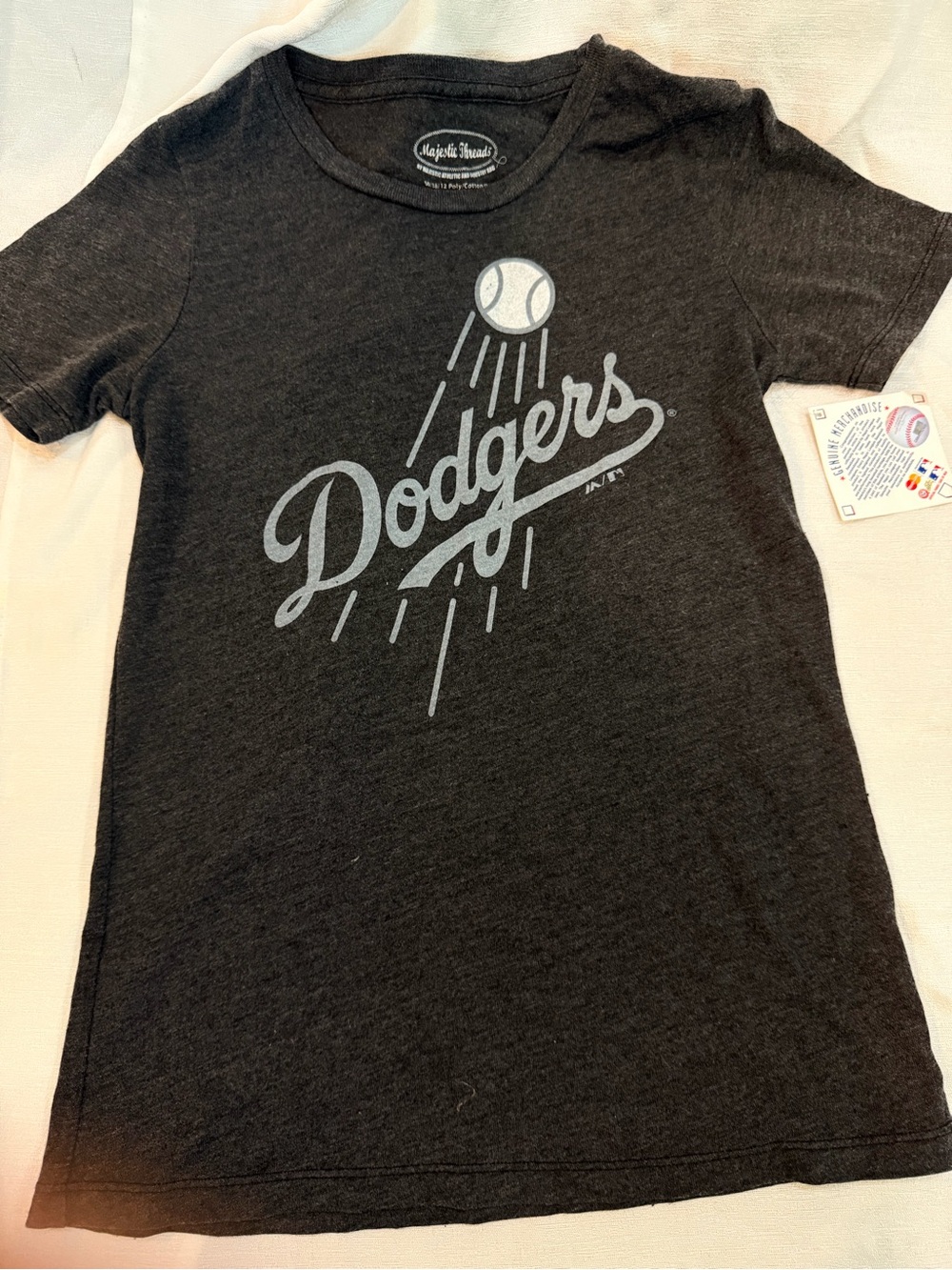Genuine Merchandise Dodgers Tee - Black with Silver Graphic